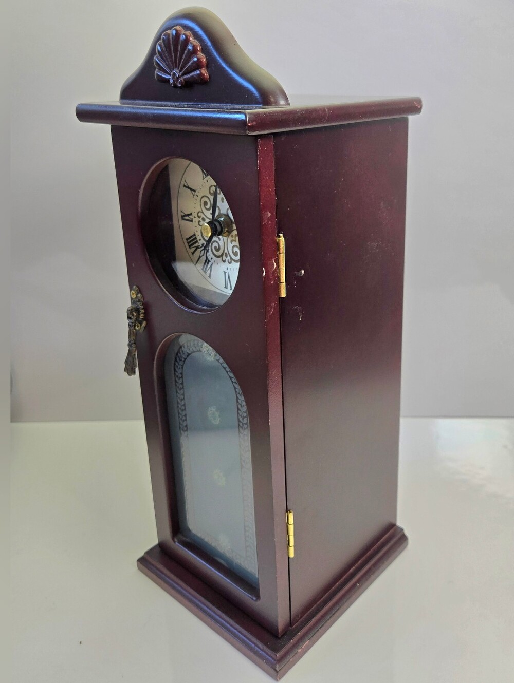 Vintage 1996 Avon Timekeeper Grandfather Clock Jewelry Box Cabinet Armoire Works - Picture 6 of 10